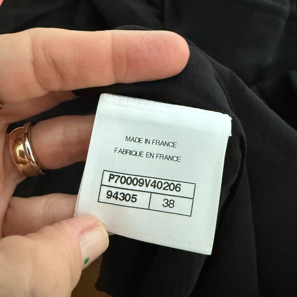 Chanel black silk sheer wrap top size 38 - Picture 7 of 8